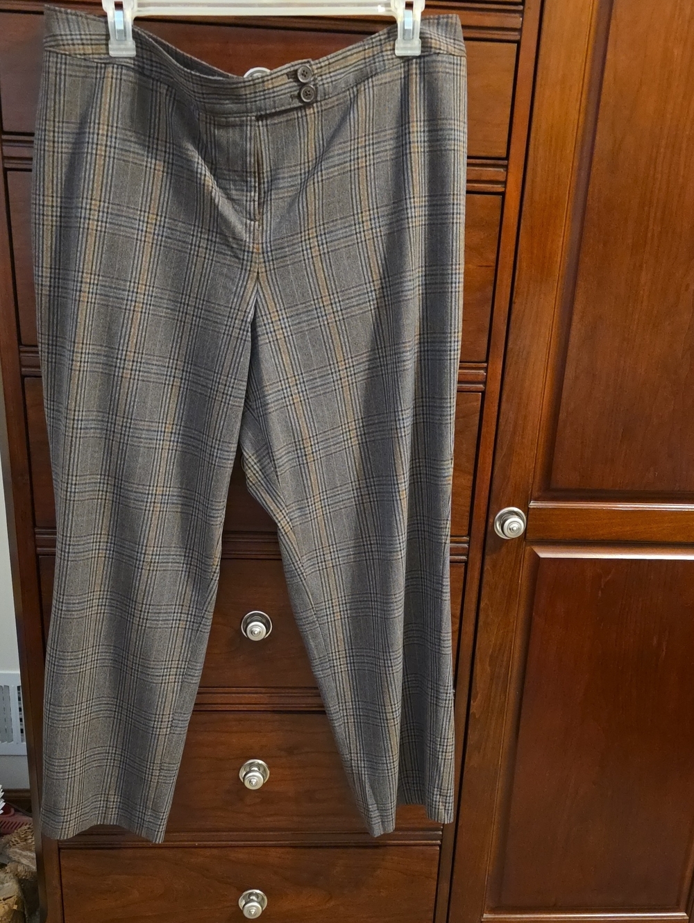Lane Bryant Brown Plaid Wide-Leg Dress Pants